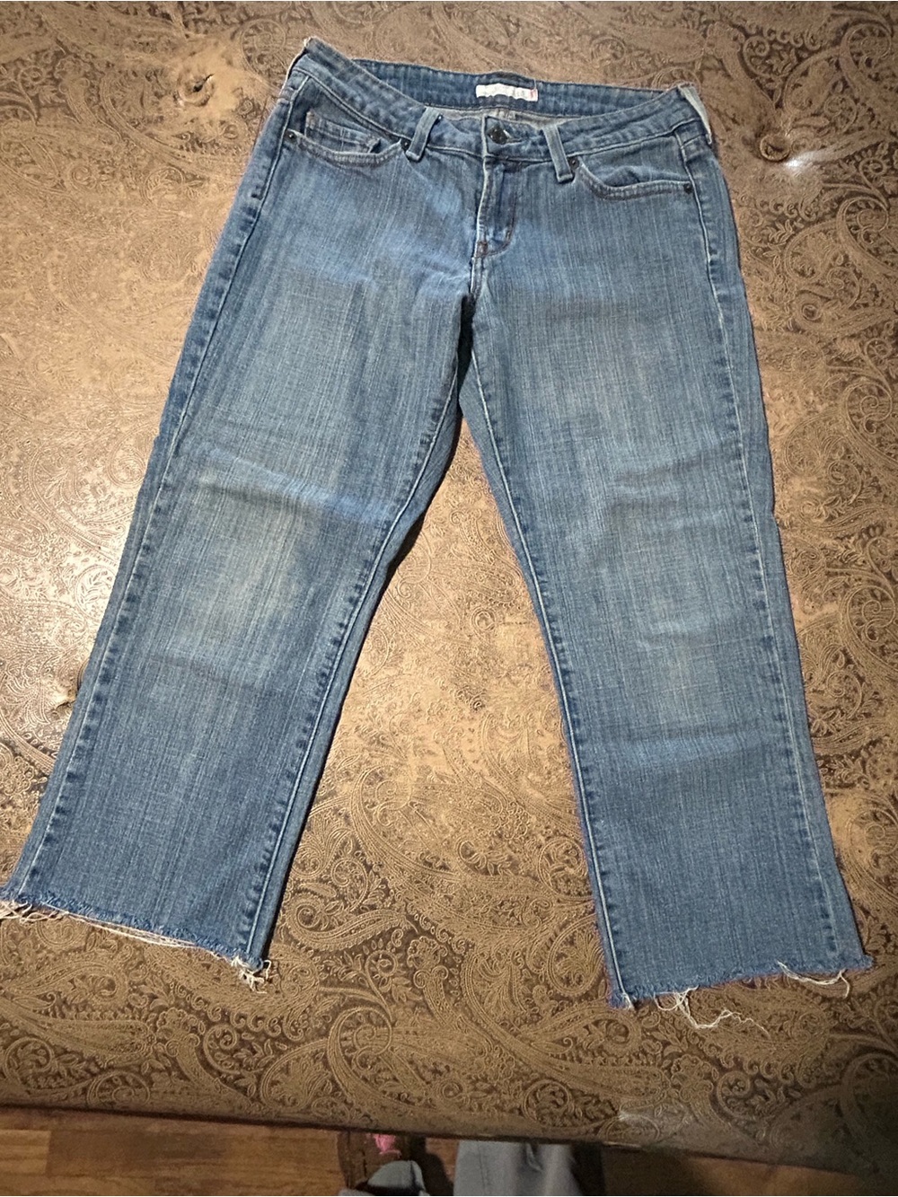 Levi's Light Blue Cropped Straight-Leg Jeans